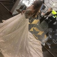 Romantic Ball Gown Long Sleeves Lace Wedding Dresses Bridal Gown - Thumbnail 2