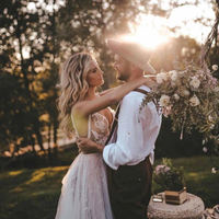 Sexy Deep V Neck Wedding Dress, Backless Beach Wedding Dress,602 - Thumbnail 3