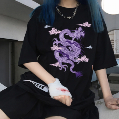 Free Shipping-PURPLE DRAGON TEE
