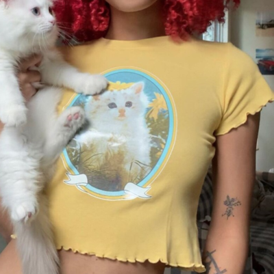 Free Shipping-RETRO KITTEN TOP