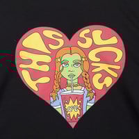 Cute Black Alien Girl Cartoon Graphic Casual Short Sleeve Shirt Tee T-shirt E-Girl Kawaii Korean Japanese Harajuku Chinese Retro Streetwear Aesthetic - Thumbnail 1