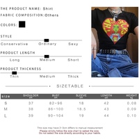 Cute Black Alien Girl Cartoon Graphic Casual Short Sleeve Shirt Tee T-shirt E-Girl Kawaii Korean Japanese Harajuku Chinese Retro Streetwear Aesthetic - Thumbnail 2