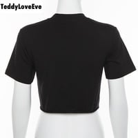 Cute Black Alien Girl Cartoon Graphic Casual Short Sleeve Shirt Tee T-shirt E-Girl Kawaii Korean Japanese Harajuku Chinese Retro Streetwear Aesthetic - Thumbnail 7