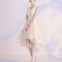 High quality lace short prom dress one shoulder evening dress - Thumbnail 1