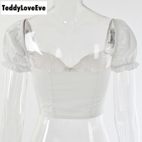 Cute Sexy V Neck Corset Backless Summer Zipper Beach Crop Shirt Tee T-shirt E-Girl Kawaii Korean Japanese Harajuku Chinese Retro Streetwear Aesthetic - Thumbnail 8