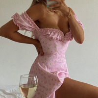 Printed Casual Lace Short Sleeve Sexy Women'S Dress - Thumbnail 2