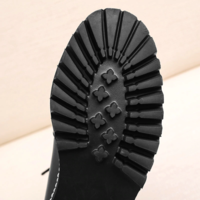 Chain Black PU Leather Ankle Boots - Thumbnail 4