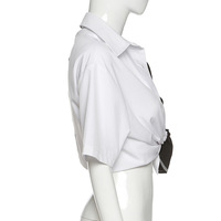 Cute Sexy Black White Patchwork Casual Crop Short Sleeve Shirt Tee T-shirt E-Girl Kawaii Korean Japanese Harajuku Chinese Retro Streetwear Aesthetic - Thumbnail 6