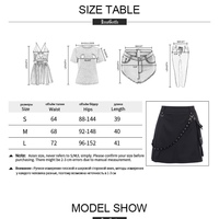 Cute Sexy Punk Goth Black High Waist Mini Skirt Patchwork Bandage Bottom E-Girl Kawaii Korean Japanese Harajuku Chinese Retro Streetwear Aesthetic - Thumbnail 9