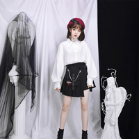 Cute Sexy Goth Punk Red Plaid Checkered Pleated High Waist Mini Skirt Bottom E-Girl Kawaii Korean Japanese Harajuku Chinese Retro Streetwear Aesthetic - Thumbnail 7