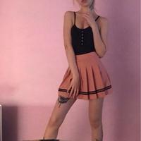 Cute Preppy Sailor School Uniform Pleated High Waist Mini Skirt Bottom E-Girl Kawaii Korean Japanese Harajuku Chinese Retro Streetwear Aesthetic - Thumbnail 3