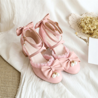 Kawaii Lolita High Heels Fashion Shoes with Bows - Thumbnail 1
