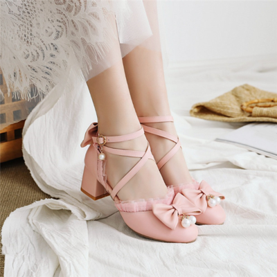 Kawaii Lolita High Heels Fashion Shoes with Bows