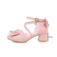 Kawaii Lolita High Heels Fashion Shoes with Bows - Thumbnail 5
