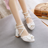 Kawaii Lolita High Heels Fashion Shoes with Bows - Thumbnail 6