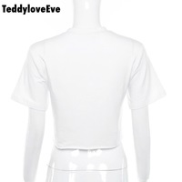 Cute White Girl Cartoon Moon Star Casual Crop Short Sleeve Shirt Tee T-shirt E-Girl Kawaii Korean Japanese Harajuku Chinese Retro Streetwear Aesthetic - Thumbnail 9