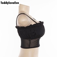 Cute Sexy See Through Mesh Crop Top Camisole Tank Shirt Tee T-shirt E-Girl Kawaii Korean Japanese Harajuku Chinese Retro Streetwear Aesthetic - Thumbnail 9