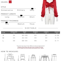 Cute Sexy Red Chiffon Low Cut Crop Top Long Sleeve Shirt Tee T-shirt E-Girl Kawaii Korean Japanese Harajuku Chinese Retro Streetwear Aesthetic - Thumbnail 1