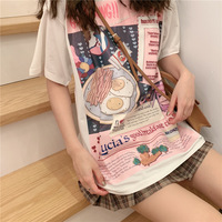 Cute Funny Cartoon Egg Bacon Breakfast Food Graphic Short Sleeve Shirt Tee T-shirt E-Girl Kawaii Korean Japanese Harajuku Chinese Retro Streetwear - Thumbnail 6