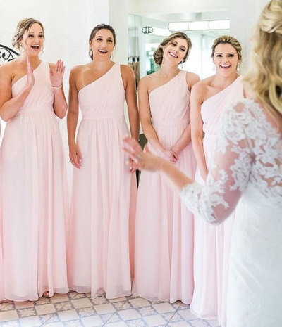 One Shoulder Long Bridesmaid Dresses under 100