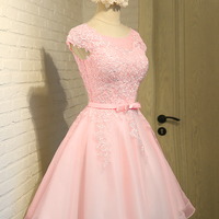 Cute lace short prom dress homecoming dress - Thumbnail 1