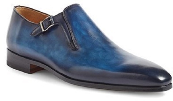 handmade blue patina monk strap premium quality leather formal shoes for men
