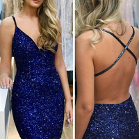 Sparkly Cute Tight Sequins Hoco Dresses, Bodycon Homecoming Dresses - Thumbnail 1