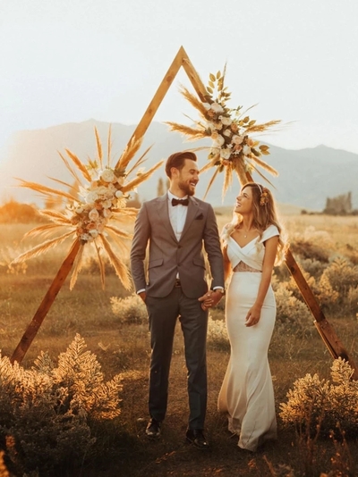 Simple Short Sleeves Satin Wedding Dresses Mermaid Bridal Gowns