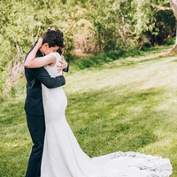 Simple Lace Mermaid Shortsleeves Chapel Train Wedding Dresses  - Thumbnail 2