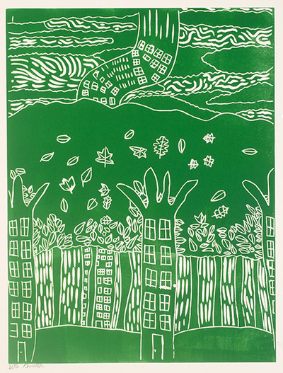 Large Monoprint: The Treehouse A