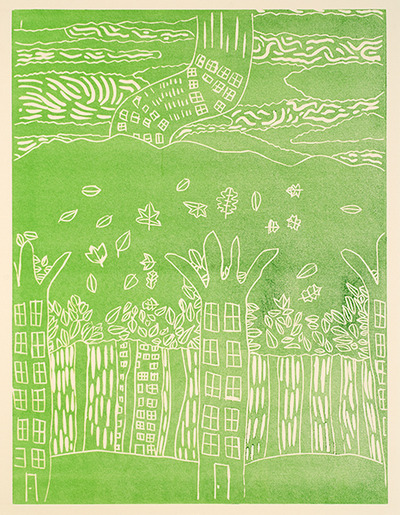 Large Monoprint: The Treehouse C