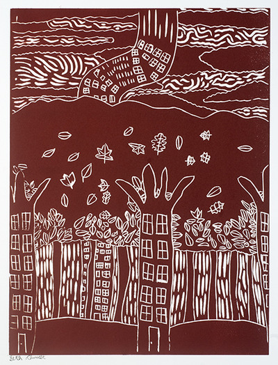 Large Monoprint: The Treehouse G
