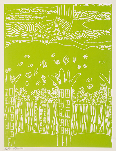 Large Monoprint: The Treehouse K