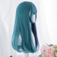 Mixed Blue Cosplay Long Wig - Thumbnail 5
