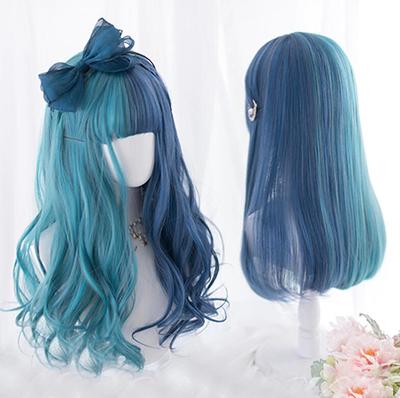 Mixed Blue Cosplay Long Wig