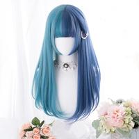 Mixed Blue Cosplay Long Wig - Thumbnail 4