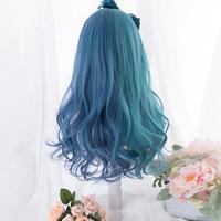 Mixed Blue Cosplay Long Wig - Thumbnail 3
