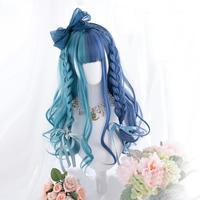 Mixed Blue Cosplay Long Wig - Thumbnail 2