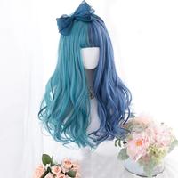 Mixed Blue Cosplay Long Wig - Thumbnail 1