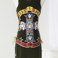 Fashion Skull Print Lace-Up Side Bodycon Mini Dress - Thumbnail 4
