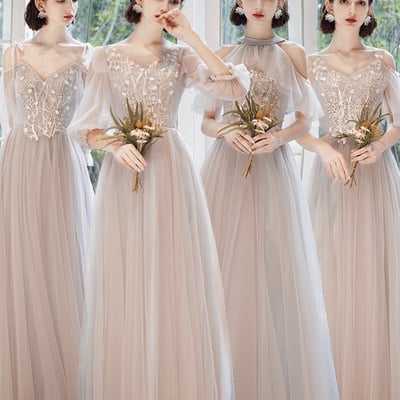 Elegant  lace long a line prom dress evening dress - Thumbnail 4