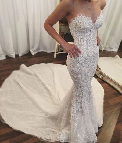 Gorgeous Mermaid Sweetheart Lace & Sequins Wedding Dresses