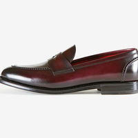 men's Ox Blood Leather Patina Handmade Penny loafers custom loafers for men - Thumbnail 1