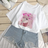 Cute Anime Girl Print Cartoon Graphic Casual Short Sleeve Shirt Tee T-shirt E-Girl Kawaii Korean Japanese Harajuku Chinese Retro Streetwear Aesthetic - Thumbnail 1