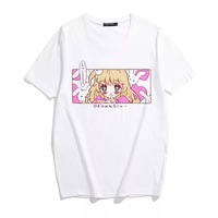 Cute Pink Anime Girl Cartoon Graphic Casual Short Sleeve Shirt Tee T-shirt E-Girl Kawaii Korean Japanese Harajuku Chinese Retro Streetwear Aesthetic - Thumbnail 4
