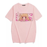 Cute Pink Anime Girl Cartoon Graphic Casual Short Sleeve Shirt Tee T-shirt E-Girl Kawaii Korean Japanese Harajuku Chinese Retro Streetwear Aesthetic - Thumbnail 3