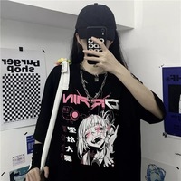 Cute Japanese Girl Punk Goth Print Graphic Casual Short Sleeve Shirt Tee T-shirt E-Girl Kawaii Korean Japanese Harajuku Retro Streetwear Aesthetic - Thumbnail 1