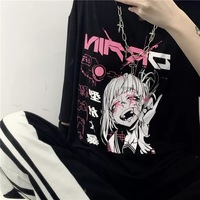 Cute Japanese Girl Punk Goth Print Graphic Casual Short Sleeve Shirt Tee T-shirt E-Girl Kawaii Korean Japanese Harajuku Retro Streetwear Aesthetic - Thumbnail 4