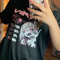 Cute Japanese Girl Punk Goth Print Graphic Casual Short Sleeve Shirt Tee T-shirt E-Girl Kawaii Korean Japanese Harajuku Retro Streetwear Aesthetic - Thumbnail 6