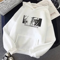 Cute Japanese Horror Punk Goth Cartoon Print Casual Sweatshirt Hoodie Pullover E-Girl Kawaii Korean Japanese Harajuku Retro Streetwear Aesthetic - Thumbnail 3